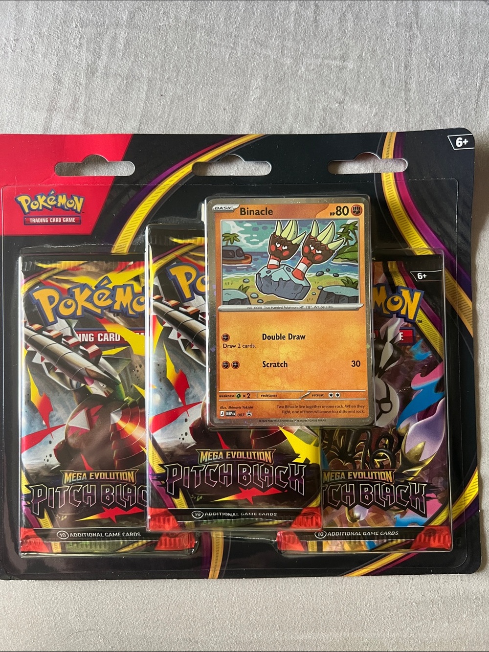 Pokémon Trading Card Game Mega Evolution Pitch Black Booster Pack 3-Pack